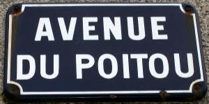 Plaque Avenue Du Poitou