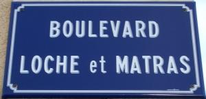 Plaque Boulevard Loche et Matras