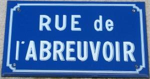 Plaque Rue de L'Abreuvoir
